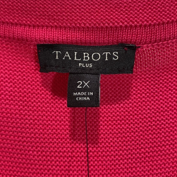 TALBOTS PLUS, 2X, Classy & Gorgeous, Long Sleeve Pullover Sweater Top, Pink, NWT - Picture 5 of 14